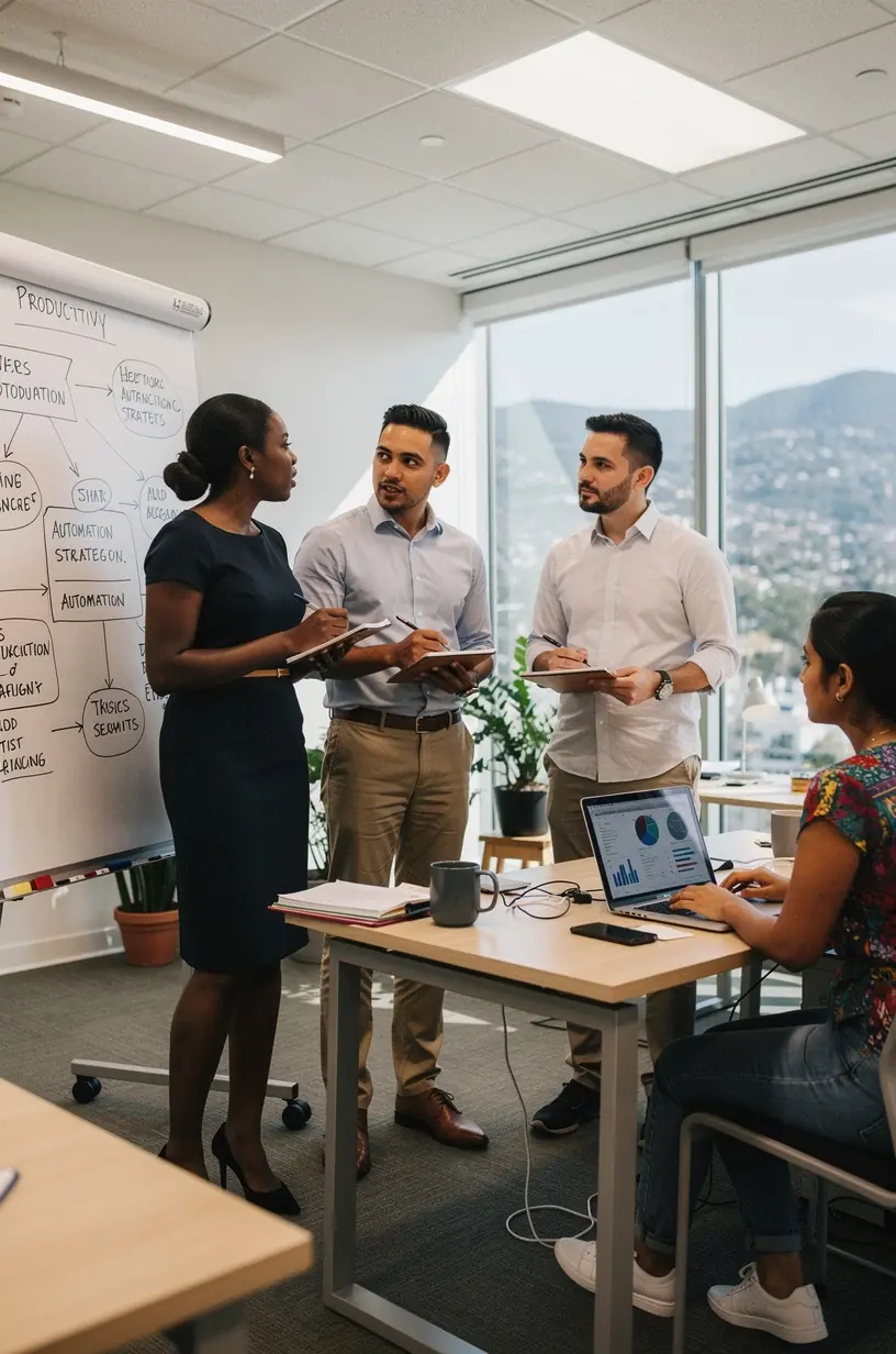 Computer screen displaying software interface for scheduling and automating routine tasks in a home office environment
